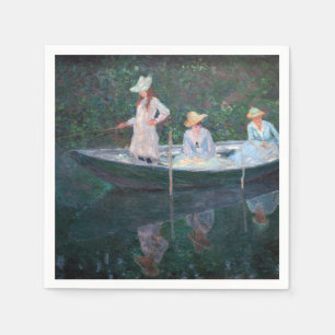 Claude Monet - In the Norvegienne Boat at Giverny Napkin