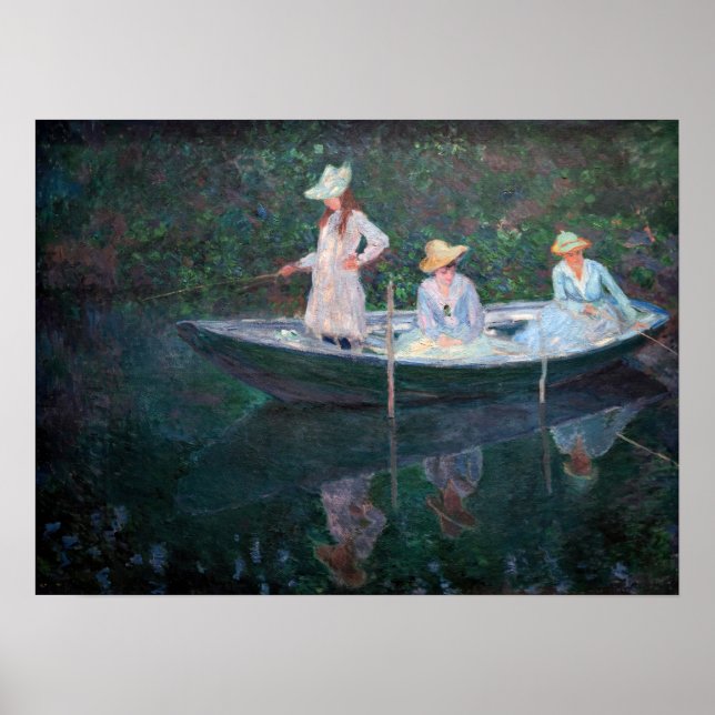 Claude Monet - In the Norvegienne Boat at Giverny Poster (Front)