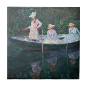 Claude Monet - In the Norvegienne Boat at Giverny Tile