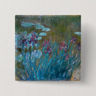Claude Monet: Irises and Water Lilies 2 Inch Square Button