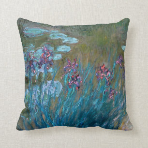 Claude Monet: Irises and Water Lilies Throw Pillow