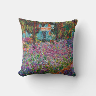 Claude Monet - Irises in Monet's Garden Fine Art Throw Pillow