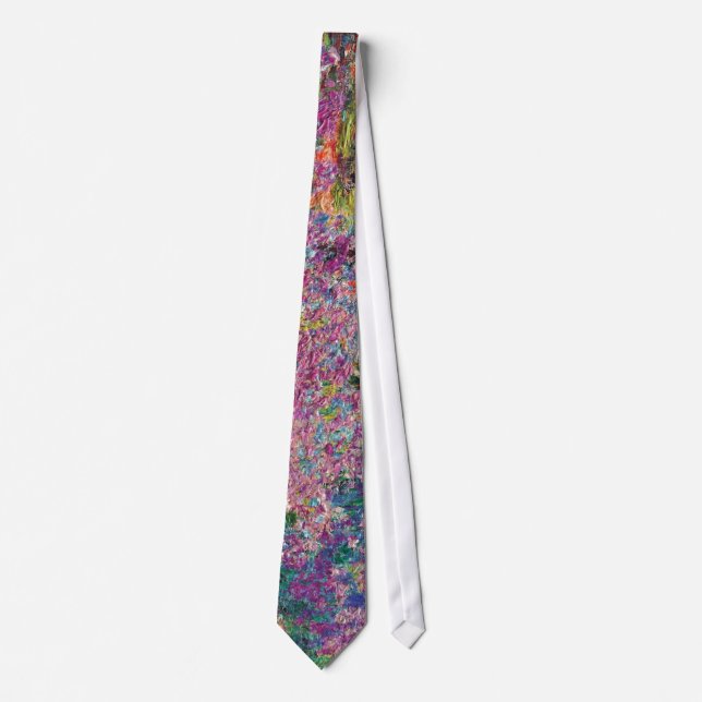 Claude Monet - Irises in Monet's Garden Fine Art Tie (Front)
