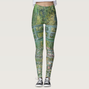 Claude Monet Japanese Bridge Water Lily Art Leggings