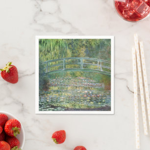 Claude Monet Japanese Bridge Water Lily Art Napkin
