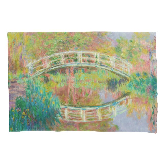 Claude Monet - Japanese Footbridge, Giverny Pillowcase (Front)