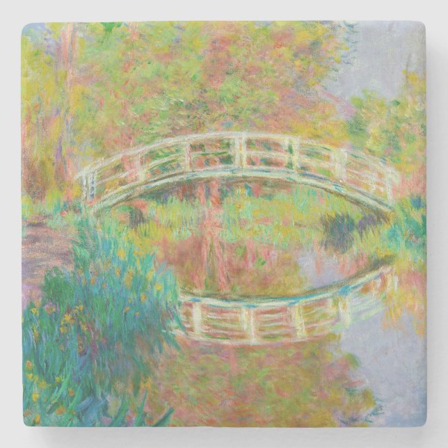 Claude Monet - Japanese Footbridge, Giverny Stone Coaster (Front)
