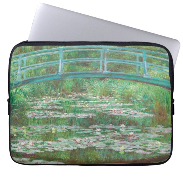 Claude Monet Japanese Footbridge. Impressionism Laptop Sleeve (Front)
