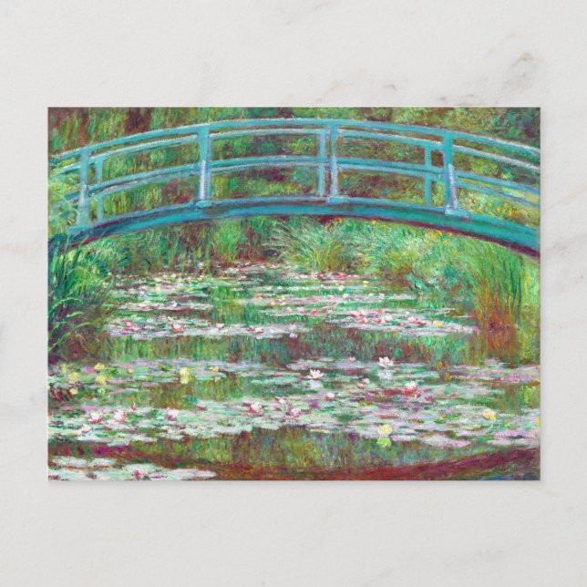 Claude Monet Japanese Footbridge Restored Colour Postcard (Front)