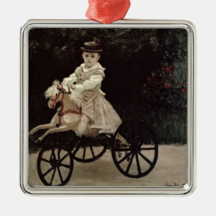 Claude Monet   Jean Monet on his Hobby Horse, 1872 Metal Ornament