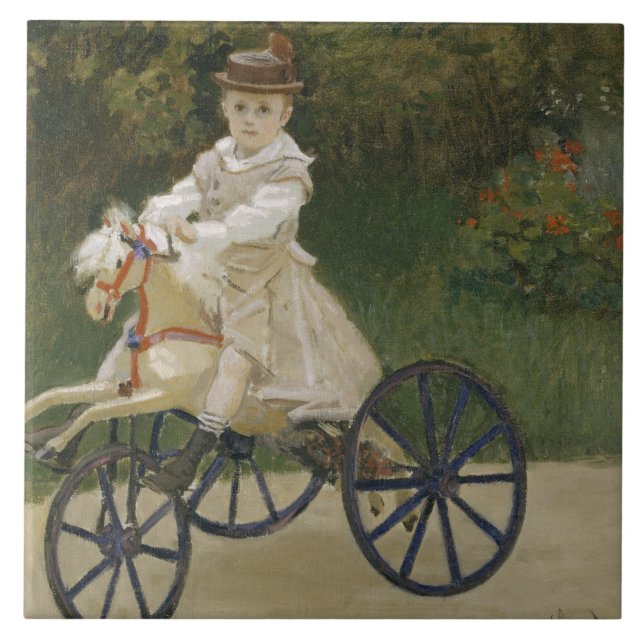 Claude Monet - Jean Monet on his Hobby Horse Tile (Front)