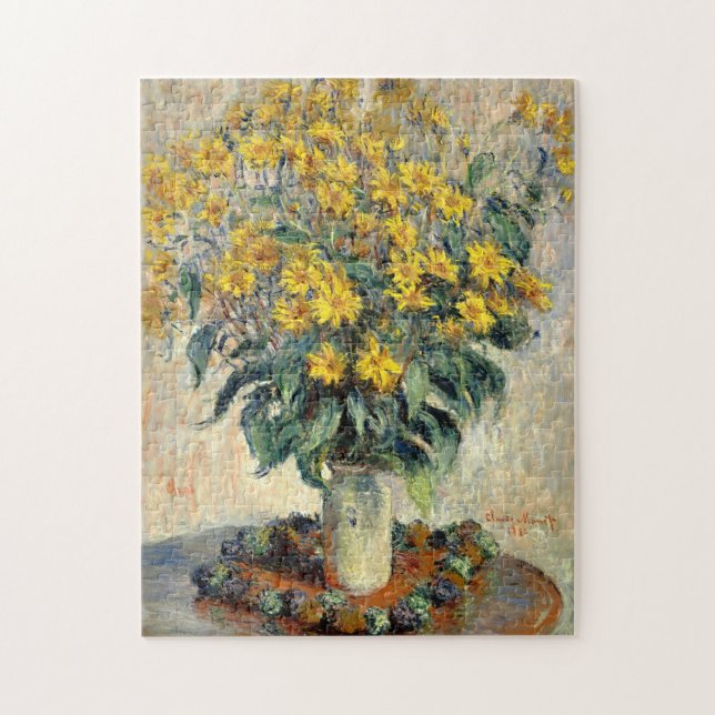 Claude Monet Jerusalem Artichoke Flowers 1880 Jigsaw Puzzle (Vertical)
