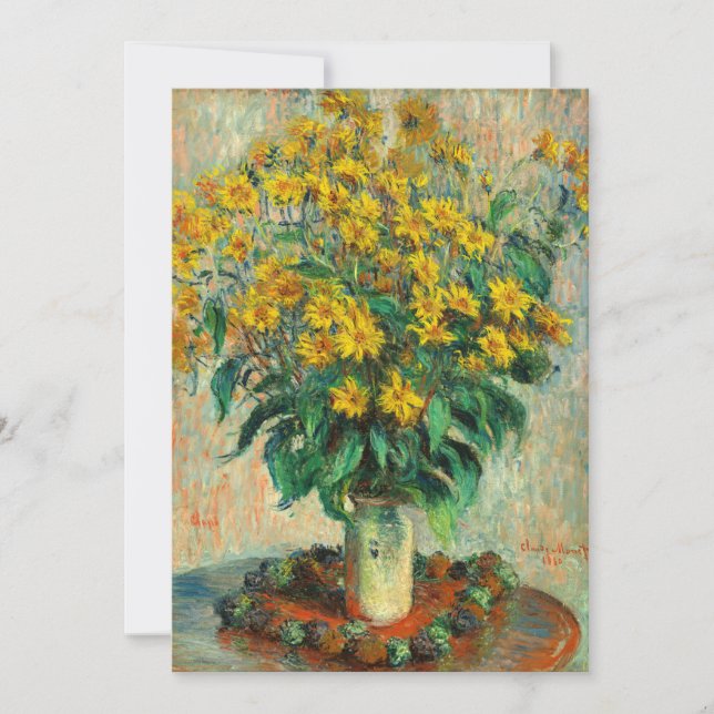 Claude Monet - Jerusalem Artichoke Flowers Invitation (Front)
