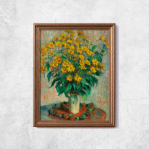 Claude Monet Jerusalem Artichoke Flowers Old Art