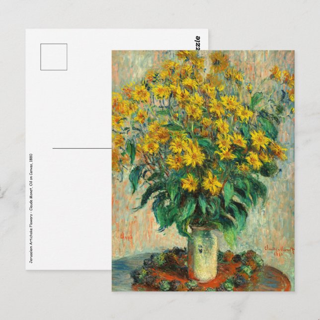 Claude Monet - Jerusalem Artichoke Flowers Postcard (Front/Back)