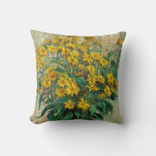 Claude Monet - Jerusalem Artichoke Flowers Throw Pillow