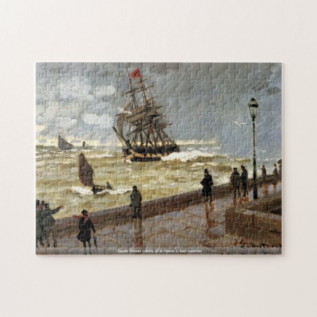 Claude Monet - Jetty of le Havre in bad weather Jigsaw Puzzle (Horizontal)