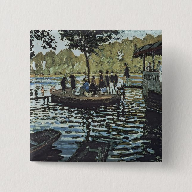 Claude Monet | La Grenouillere 2 Inch Square Button (Front)
