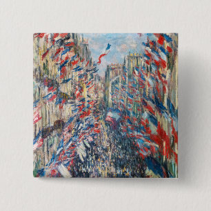 Claude Monet - La Rue Montorgueil - Paris 2 Inch Square Button