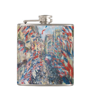 Claude Monet - La Rue Montorgueil - Paris Hip Flask