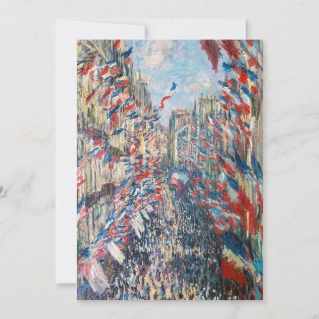 Claude Monet - La Rue Montorgueil - Paris Invitation (Front)