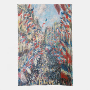 Claude Monet - La Rue Montorgueil - Paris Kitchen Towel