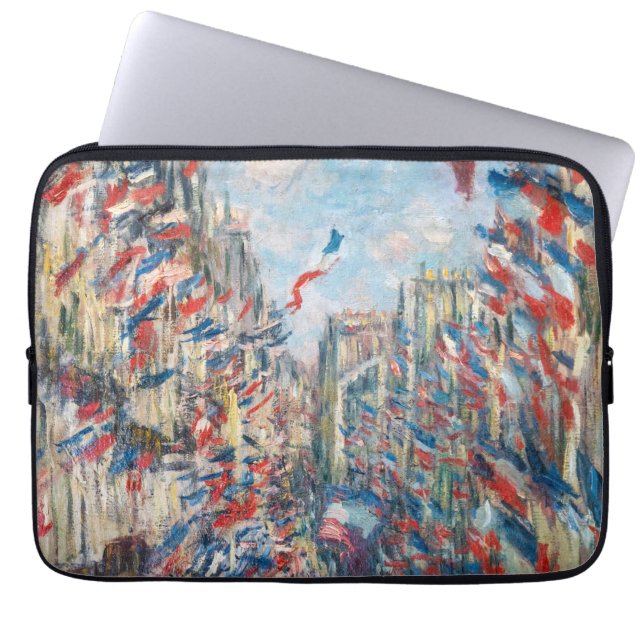 Claude Monet - La Rue Montorgueil - Paris Laptop Sleeve (Front)