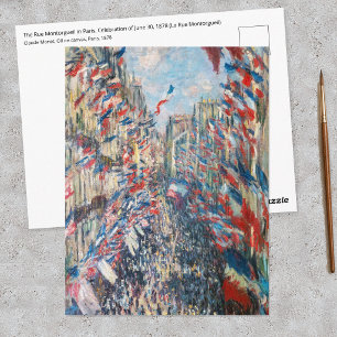 Claude Monet - La Rue Montorgueil - Paris Postcard