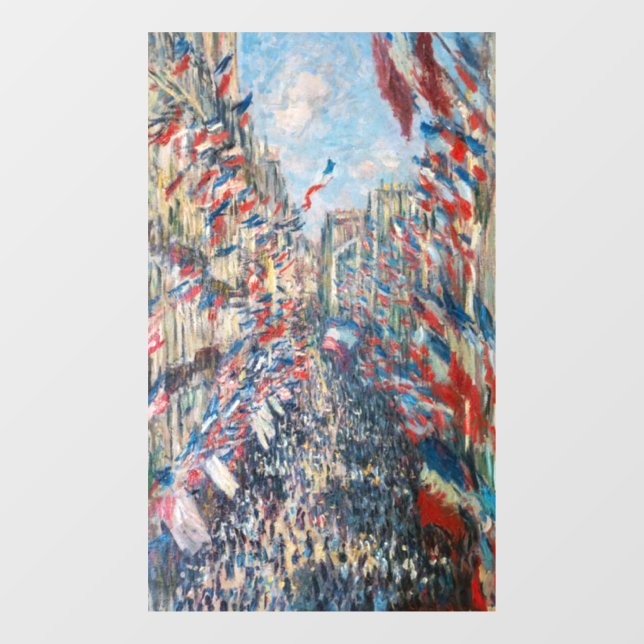 Claude Monet - La Rue Montorgueil - Paris Window Cling (Sheet)