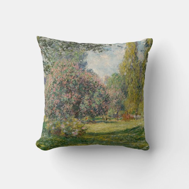 Claude Monet | Landscape: The Parc Monceau Throw Pillow (Front)