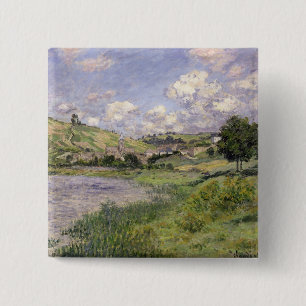 Claude Monet   Landscape, Vetheuil, 1879 2 Inch Square Button