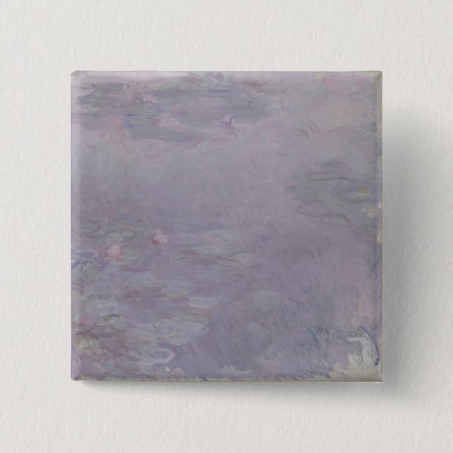 Claude Monet | Light-coloured Waterlilies 2 Inch Square Button (Front)
