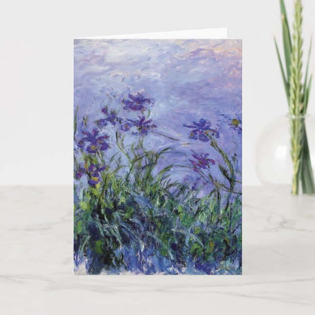 Claude Monet Lila Irises Card (Front)