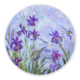 Claude Monet - Lilac Irises / Iris Mauves Ceramic Knob