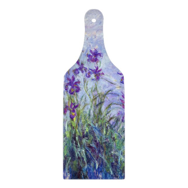 Claude Monet - Lilac Irises / Iris Mauves Cutting Board (Front)