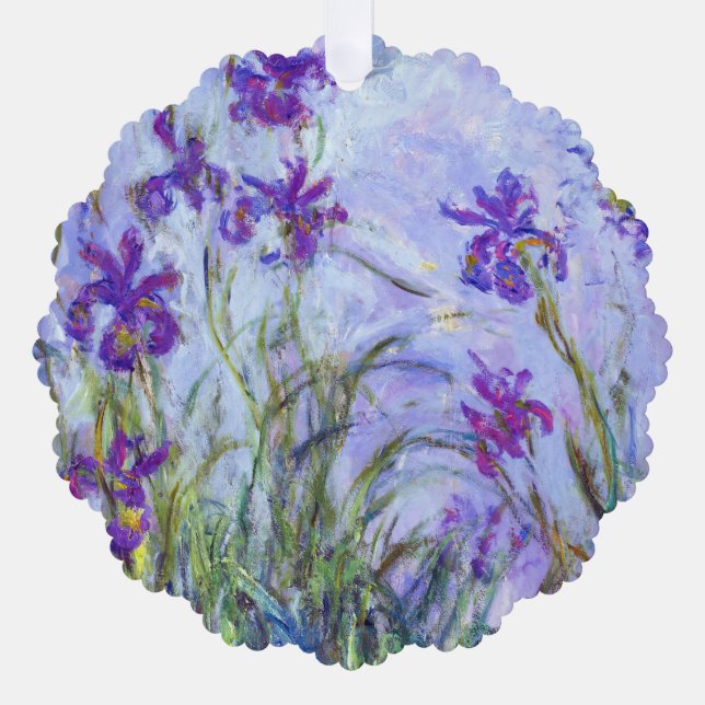 Claude Monet - Lilac Irises / Iris Mauves Ornament Card (Front)