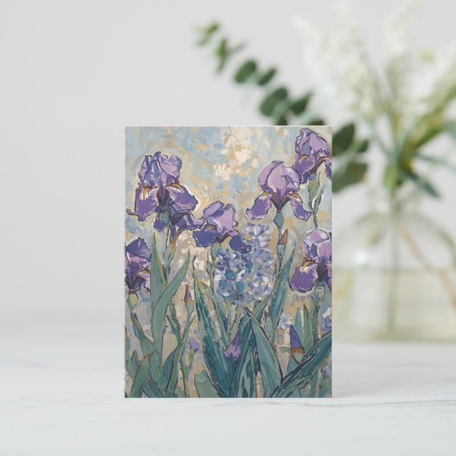 Claude Monet - Lilac Irises / Iris Mauves Postcard (Standing Front)