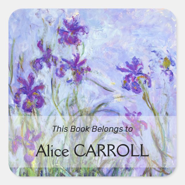 Claude Monet - Lilac Irises / Iris Mauves Square Sticker (Front)