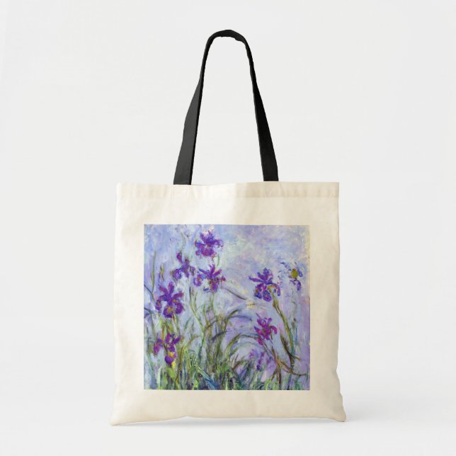Claude Monet - Lilac Irises / Iris Mauves Tote Bag (Front)