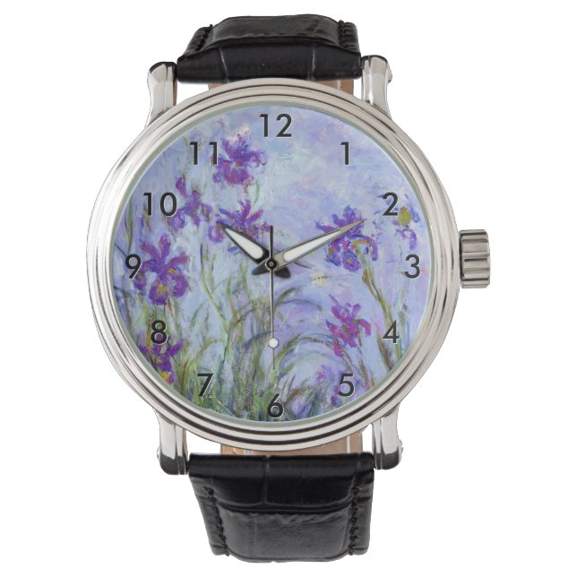 Claude Monet - Lilac Irises / Iris Mauves Watch (Front)