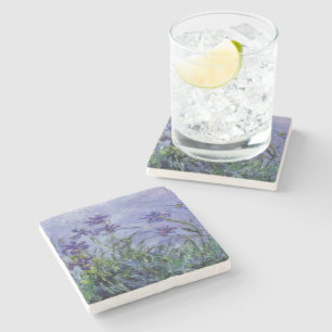 Claude Monet Lilac Irises Stone Coaster
