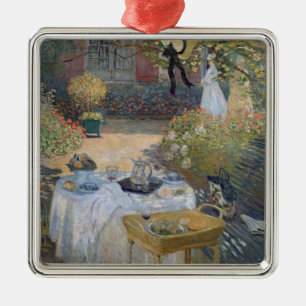 Claude Monet   Luncheon: Monet's garden Argenteuil Metal Ornament