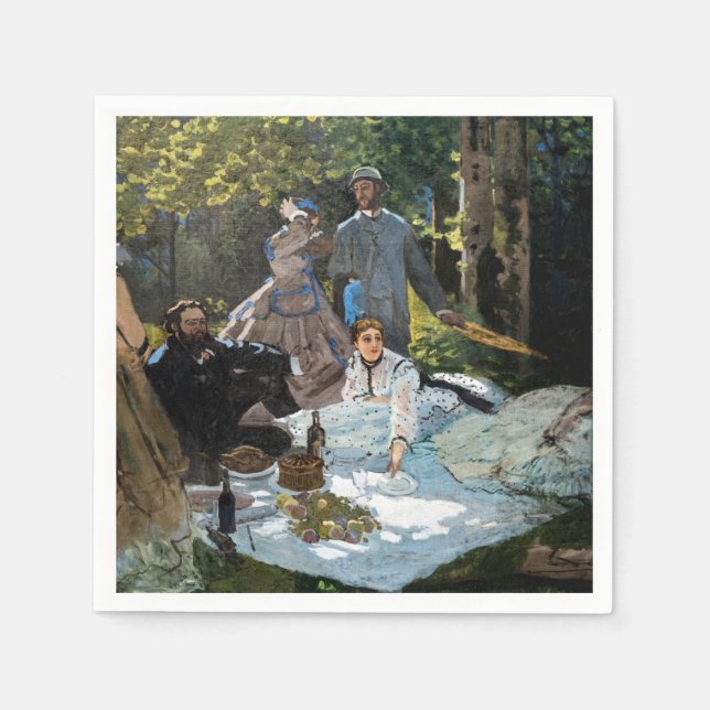 Claude Monet - Luncheon on the Grass, Right Panel Napkin (Front)