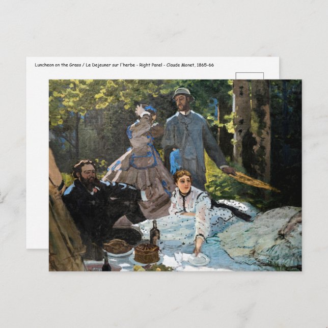 Claude Monet - Luncheon on the Grass, Right Panel Postcard (Front/Back)