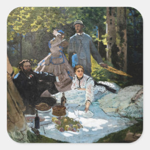 Claude Monet - Luncheon on the Grass, Right Panel Square Sticker