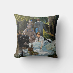 Claude Monet - Luncheon on the Grass, Right Panel Throw Pillow