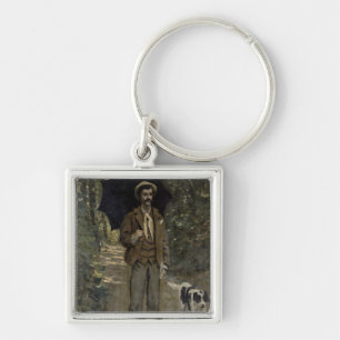 Claude Monet Man with an Umbrella, c.1868-69 Keychain