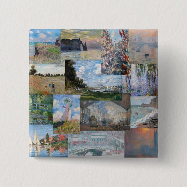 Claude Monet - Masterpieces Patchwork 2 Inch Square Button (Front)