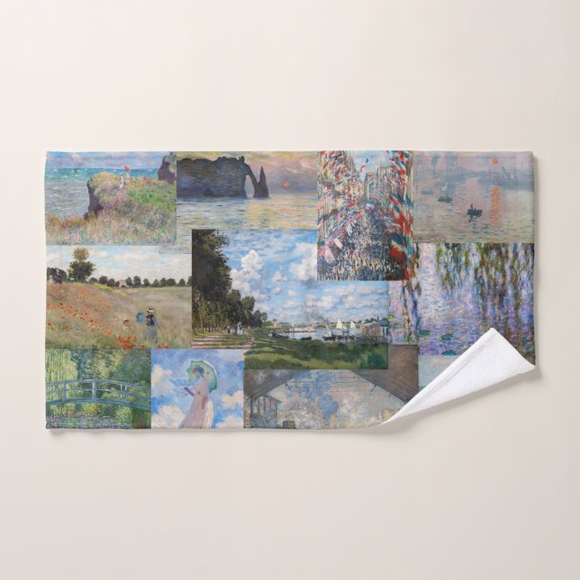 Claude Monet - Masterpieces Patchwork Bath Towel Set (Hand Towel)
