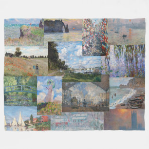 Claude Monet - Masterpieces Patchwork Fleece Blanket